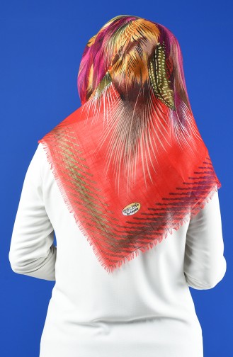 Patterned Flamed Scarf 901598-14 Red 901598-14