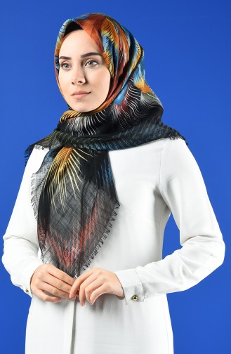 Patterned Flamed Scarf 901598-18 Black Tobacco 901598-18