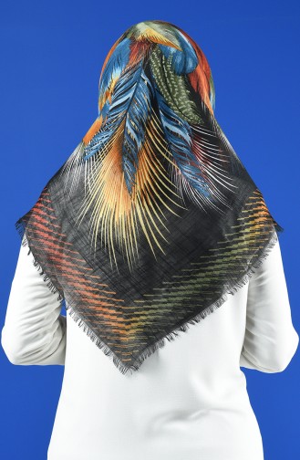 Patterned Flamed Scarf 901598-18 Black Tobacco 901598-18