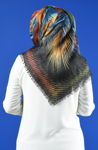 Patterned Flamed Scarf 901598-18 Black Tobacco 901598-18