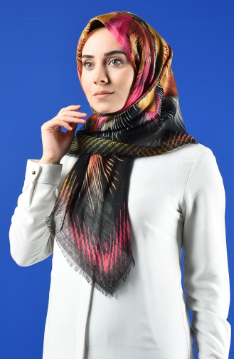 Patterned Flamed Scarf 901598-20 Black Salmon 901598-20