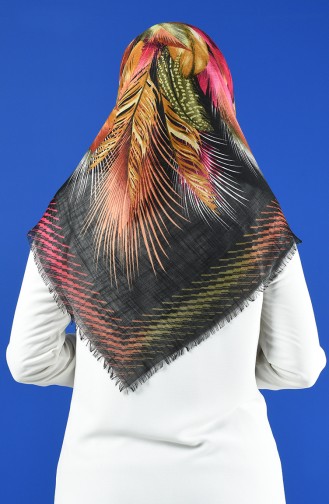 Patterned Flamed Scarf 901598-20 Black Salmon 901598-20