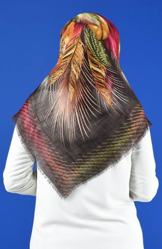 Patterned Flamed Scarf 901598-21 Brown 901598-21