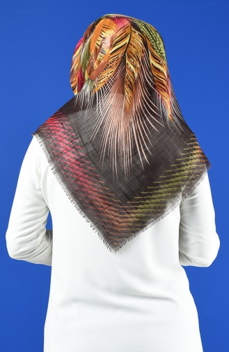 Patterned Flamed Scarf 901598-21 Brown 901598-21