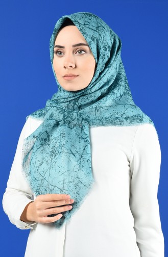 Desenli Flamlı Eşarp 901600-01 Mint Yeşili