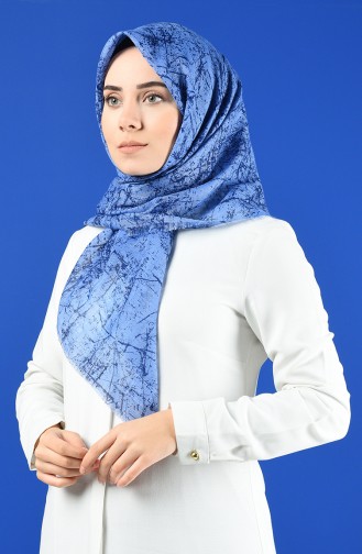 Patterned Flamed Scarf 901600-07 Indigo 901600-07