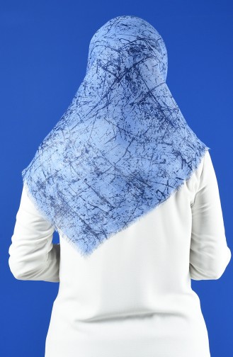 Patterned Flamed Scarf 901600-07 Indigo 901600-07