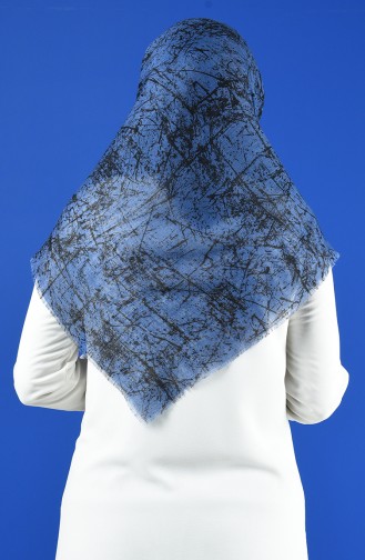 Patterned Flamed Scarf 901600-12 Light Navy Blue 901600-12