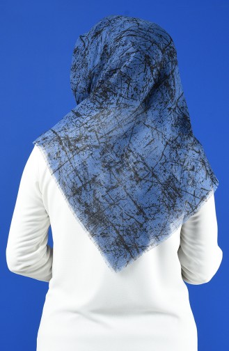 Patterned Flamed Scarf 901600-12 Light Navy Blue 901600-12