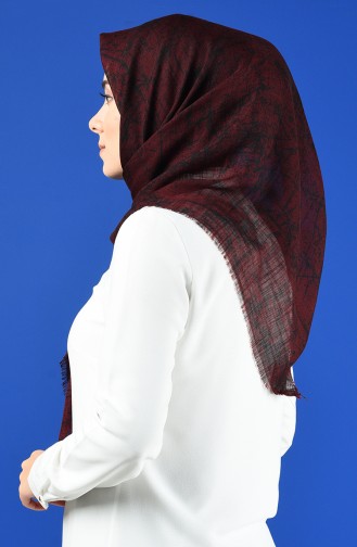 Desenli Flamlı Eşarp 901600-13 Bordo