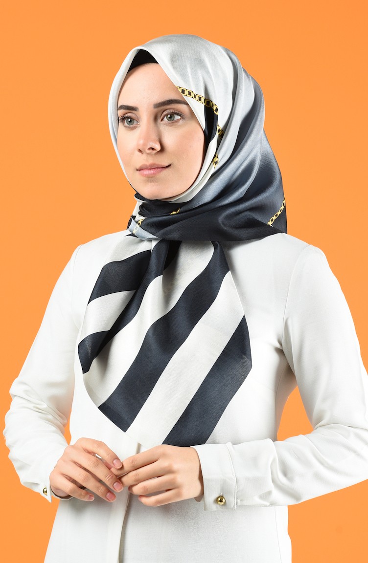 Patterned Digital Taffeta Scarf 95340-05 Cream 95340-05