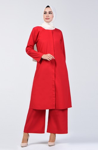 Hidden Button Tunic Trousers Double Suit 6334A-01 Red 6334A-01