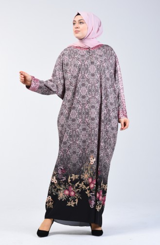 Bat Sleeve Patterned Dress 9y3931400-02 Powder 9Y3931400-02