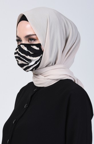 Sefamerve Yüz Maskesi Zebra Desen 8800B-01 Siyah