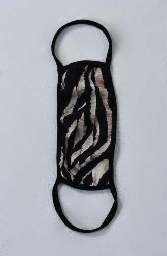 Sefamerve Yüz Maskesi Zebra Desen 8800B-01 Siyah