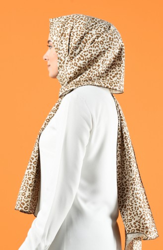 Leopard Print Cotton Shawl 4650-01 Light Beige Brown 4650-01