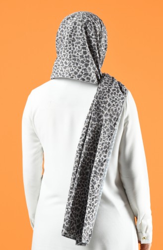 Leopard Print Crepe Shawl 4651-02 Smoke 4651-02