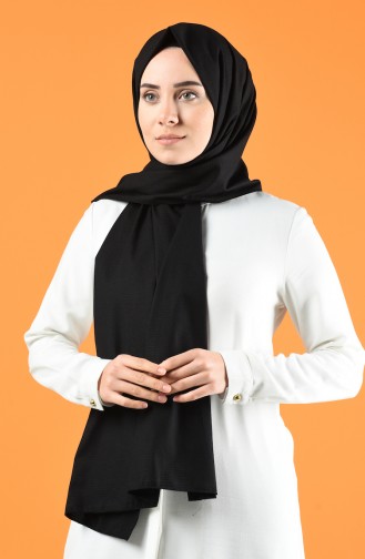 Çizgili Mevsimlik Şal 4656-01 Siyah