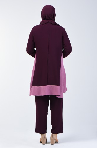 Aerobin Fabric Tunic Trousers Double Set 8327-03 Purple 8327-03