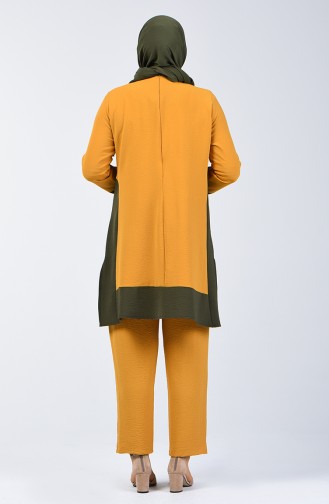 Aerobin Kumaş Tunik Pantolon İkili Takım 8327-06 Hardal 8327-06