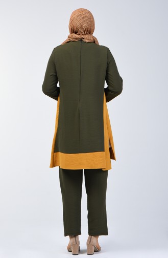 Aerobin Kumaş Tunik Pantolon İkili Takım 8327-12 Haki 8327-12