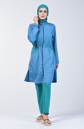 Oil Blue Swimsuit Hijab 1877-01