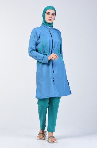 Oil Blue Swimsuit Hijab 1877-01