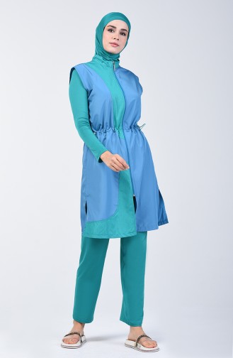 Oil Blue Swimsuit Hijab 1882-01