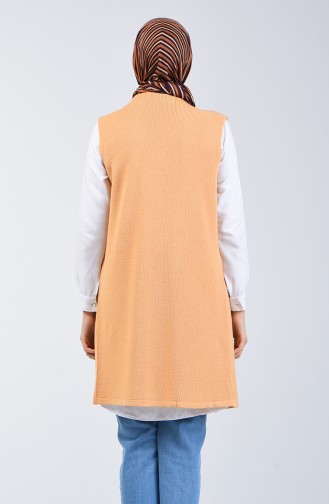 Thin Tricot Pocket Vest Apricot Color 4207-01