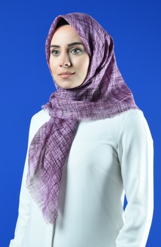 Patterned Scarf Dark Lilac 901601-03