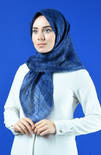 Patterned Scarf Navy Blue 901601-04