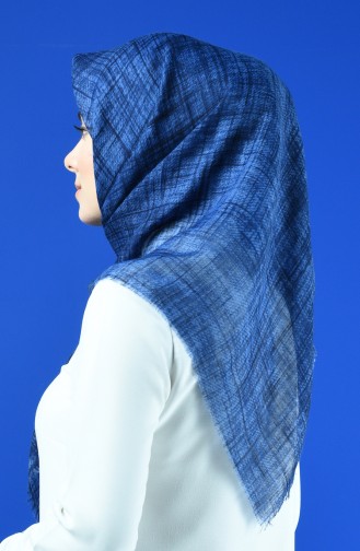 Patterned Scarf Navy Blue 901601-04