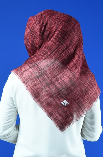 Desenli Flamlı Eşarp 901601-05 Bordo