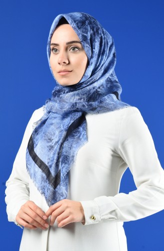 Patterned Flamed Scarf 901603-01 Indigo 901603-01