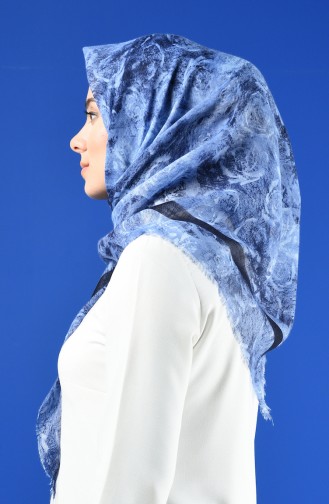 Patterned Flamed Scarf 901603-01 Indigo 901603-01