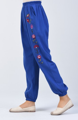 Sile Cloth Embroidered Trousers 0019-02 Saxe 0019-02