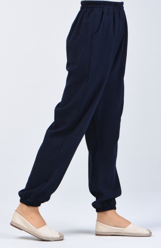 Sile Cloth Embroidered Trousers 0019-04 Navy Blue 0019-04