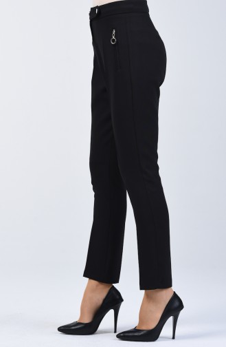 Pocket Detailed Straight Trotter Trousers 3160-01 Black 3160-01