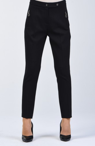 Pocket Detailed Straight Trotter Trousers 3160-01 Black 3160-01