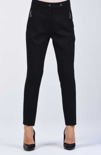 Pantalon Détail Poche 3160-01 Noir 3160-01