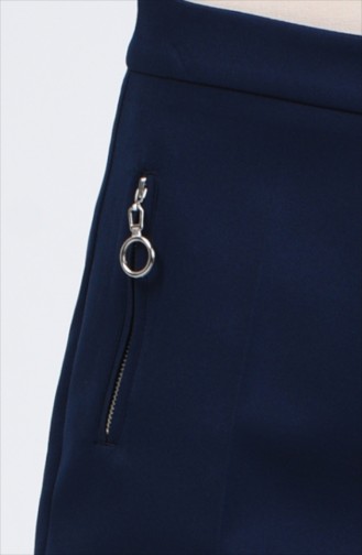 Pocket Detailed Straight Trotter Trousers 3160-02 Navy Blue 3160-02