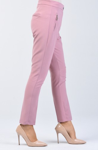 Pocket Detailed Straight Trotter Trousers 3160-03 Rose Dry 3160-03