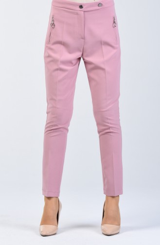 Pocket Detailed Straight Trotter Trousers 3160-03 Rose Dry 3160-03