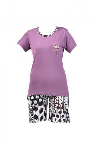 Short Sleeve Pajama Suit 0001-01 Purple 0001-01