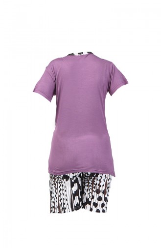 Short Sleeve Pajama Suit 0001-01 Purple 0001-01