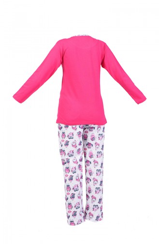 Ensemble Pyjama à Boutons 2300-01 Fuchsia 2300-01