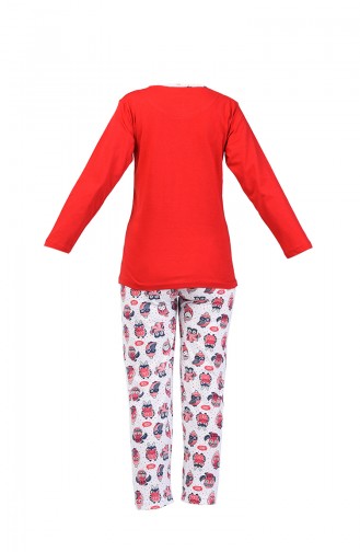 Ensemble Pyjama à Boutons 2300-03 Rouge 2300-03