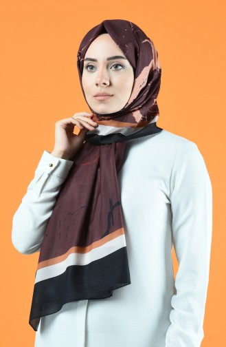 Patterned Cotton Shawl 95341-02 Brown 95341-02