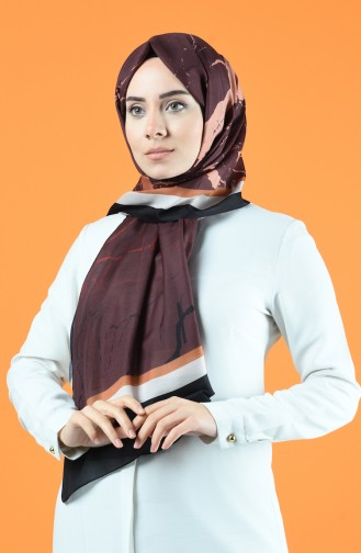 Patterned Cotton Shawl 95341-02 Brown 95341-02