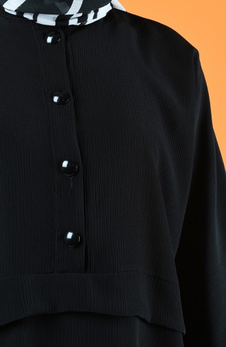Buttoned Tunic Trousers Double Suit 6572-02 Black 6572-02